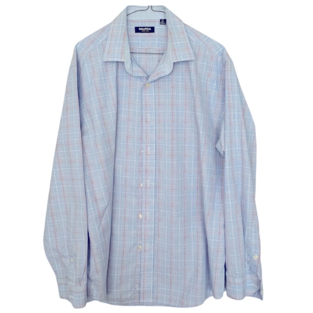 Men's Nautica pinpoint collar button up Shirt - Picture 3 of 6